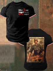 Männer Krieger von Empire Print Vintage Mode Kurzarm T-Shirt