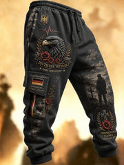 Lange Cargo hosen mit Camo-Print für Herren, von Veteranen inspiriert