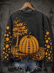 Damen Herbst Halloween Kürbis Kunst Print Sweatshirt