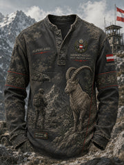 Herren-Longsleeve mit militärinspiriertem Gedenkdruck