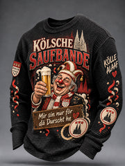 Herren-Kölsch-Party-Grafik-Waffelpullover