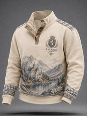 Henley-Sweatshirt im deutschen Bavaria-Stil mit vier Knöpfen