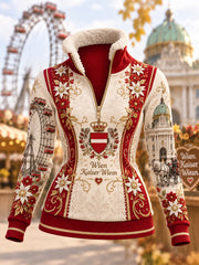 Damen-Winter-Kaiser-Wiesn-Fleecekapuzenpullover
