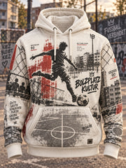 Herren-Bolzplatzkultur Oversized-Kapuzenpullover mit abfallender Schulter und Taschen