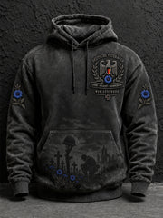 Herren-Kapuzenpullover mit langen Ärmeln und Aufdruck zum Gedenken an Veteranen