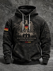 Herren-Volkstrauertag-Kapuzenpullover in Übergröße mit abfallenden Schultern und Taschen
