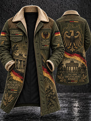 Herrenmantel mit Fleecefutter und Gedenkdruck zum Tag der Einheit