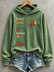 Damen-Kapuzenpullover „Every Little Thing Is Gonna Be All Right“