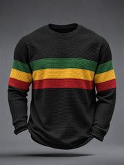 Herren-Waffeloberteil im Reggae-Stil