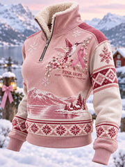 Frauen Winter Brustkrebs Bewusstsein Grafik Print Sweatshirt
