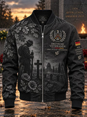 Herren Jacke im Vintage-Stil mit Veteran-Themen druck zum Gedenktag