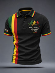 Herren-Poloshirt „Every Little Thing Is Gonna Be All Right“