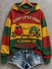 JEDES KLEINE Damen-Kapuzen-Sweatshirt mit Rundhals druck