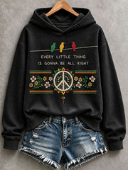 Damen-Kapuzenpullover „Every Little Thing Is Gonna Be All Right“