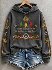 Damen-Kapuzenpullover „Every Little Thing Is Gonna Be All Right“