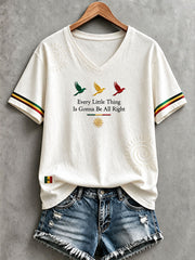 Damen-T-Shirt mit dem Aufdruck „Every Little Thing Is Gonna Be All Right“