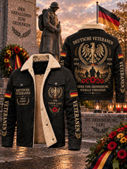 Herrenjacke mit Fleece-Innenfutter und Grafikdruck zum Veteranengedenken