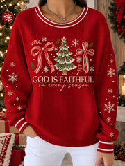 Frauen "Gott ist in jeder Jahreszeit treu" Jesus Weihnachts Sweatshirt