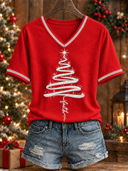 Weihnachtliches, lässiges Damen-T-Shirt mit Glaubensmotiv