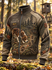 Herren-Sweatshirtjacke mit Stehkragen für die deutsche Jagdsaison
