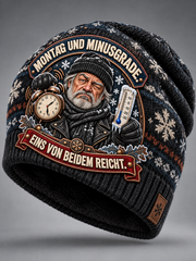Humorvoller Slogan Vintage Herbst- und Wintermütze warm kalt gestrickt