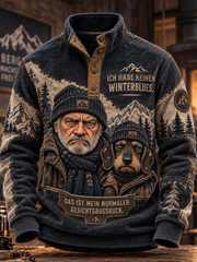 Herren-Hoodie mit vier Knöpfen und witzigem Spruch