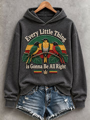 Damen-Kapuzenpullover „Every Little Thing Is Gonna Be All Right“