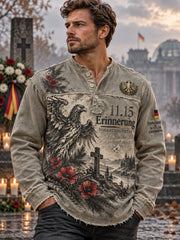 Herren-Longsleeve mit Gedenkdruck zum Nationalen Trauertag