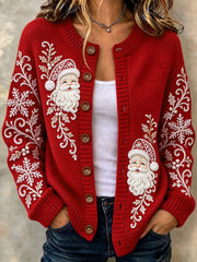 Damen-Weihnachtsmann-Strickjacke
