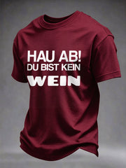 Herren-T-Shirt mit Glühwein-Print und kurzen Ärmeln