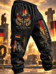 Herren-Long-Cargo-Hose mit grafischem Veteranen-Gedenkdruck
