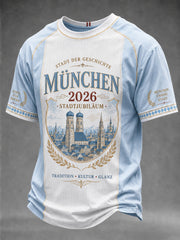 Herren-München-Print-Casual-T-Shirt