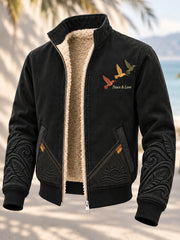 Herren-Reggae-Kultur-Fleecejacke aus Verbundmaterial
