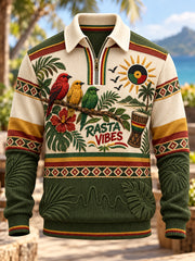 Herren-Reggae-Kultur-Kapuzenpullover mit Reißverschluss