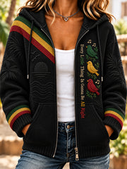 Frauen Reggae Kultur Reiß verschluss Hoodie