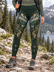 Damen-Wildnis-Trail-Print-Leggings für Wanderfreunde