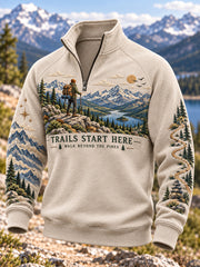 Herren Wilderness Trail Print Hike Lovers Hoodie mit Reiß verschluss