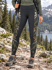 Damen-Wildnis-Trail-Print-Leggings für Wanderfreunde