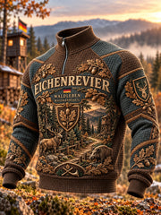 Herren-Waffelpiqué-Langarm-Sweatshirt zur deutschen Jagdsaison