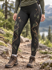 Damen-Wildnis-Trail-Print-Leggings für Wanderfreunde
