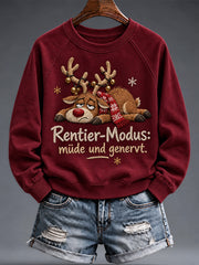 Weihnachtlicher, witziger Damen-Sweatshirt mit Tiermotiv