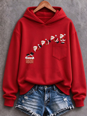 Lässiges Damen-Sweatshirt mit lustigem Weihnachtsmann-Print
