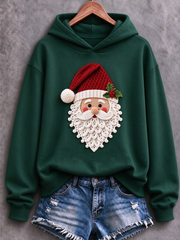 Lässiges Damen-Sweatshirt mit lustigem Weihnachtsmann-Print
