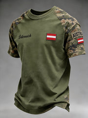 Herren-Grafik-T-Shirt mit kurzen Ärmeln zum Thema Veteranengedenken