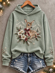 Damen Schweizer Frohe Weihnachten Kunst bedruckter Hoodie
