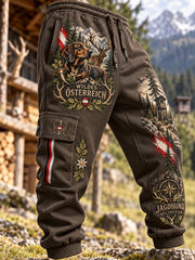 Herren-Lange Cargohose mit grafischem, jagdinspiriertem Print