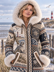 Küstenkunst-Kapuzenjacke für Damen
